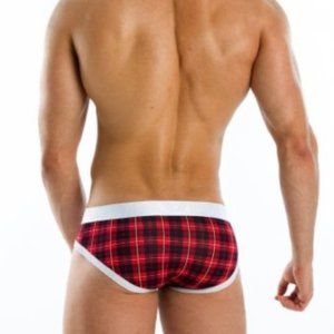 Men's Fashion Briefs: Modus Vivendi Red Plaid Tartan